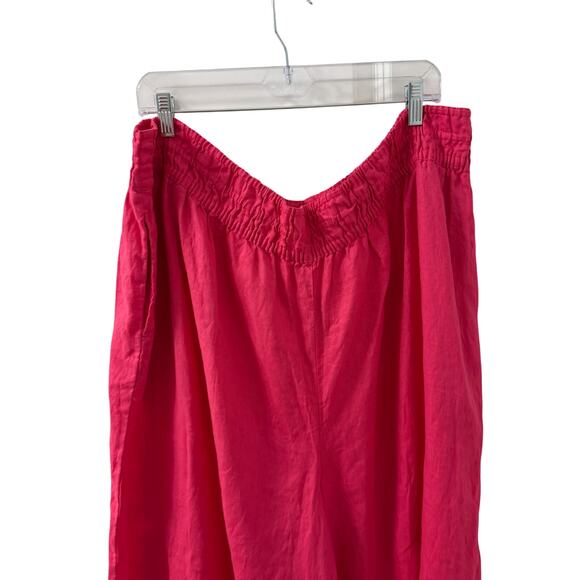 NWT $98 Anthropologie 3X Linen WideLeg Cropped Pants plus size - Picture 4 of 9